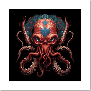 Patriotic Octopus Posters and Art